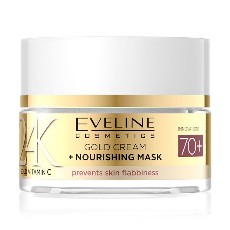 Крем-маска для обличчя Eveline Cosmetics 24K Gold Vitamin C Gold Cream + Nourishing Mask 70+, 50 мл